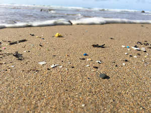 2Debris de micro plastiques sur une plage du Finistere